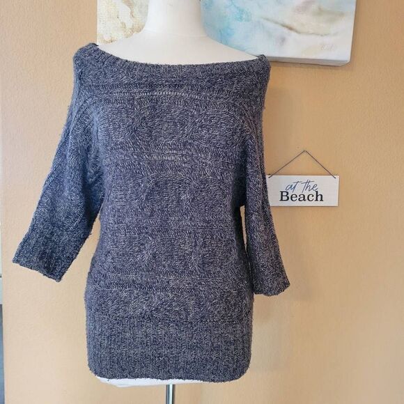 Pink Rose Women's Gray Sweater - Picture 1 of 6